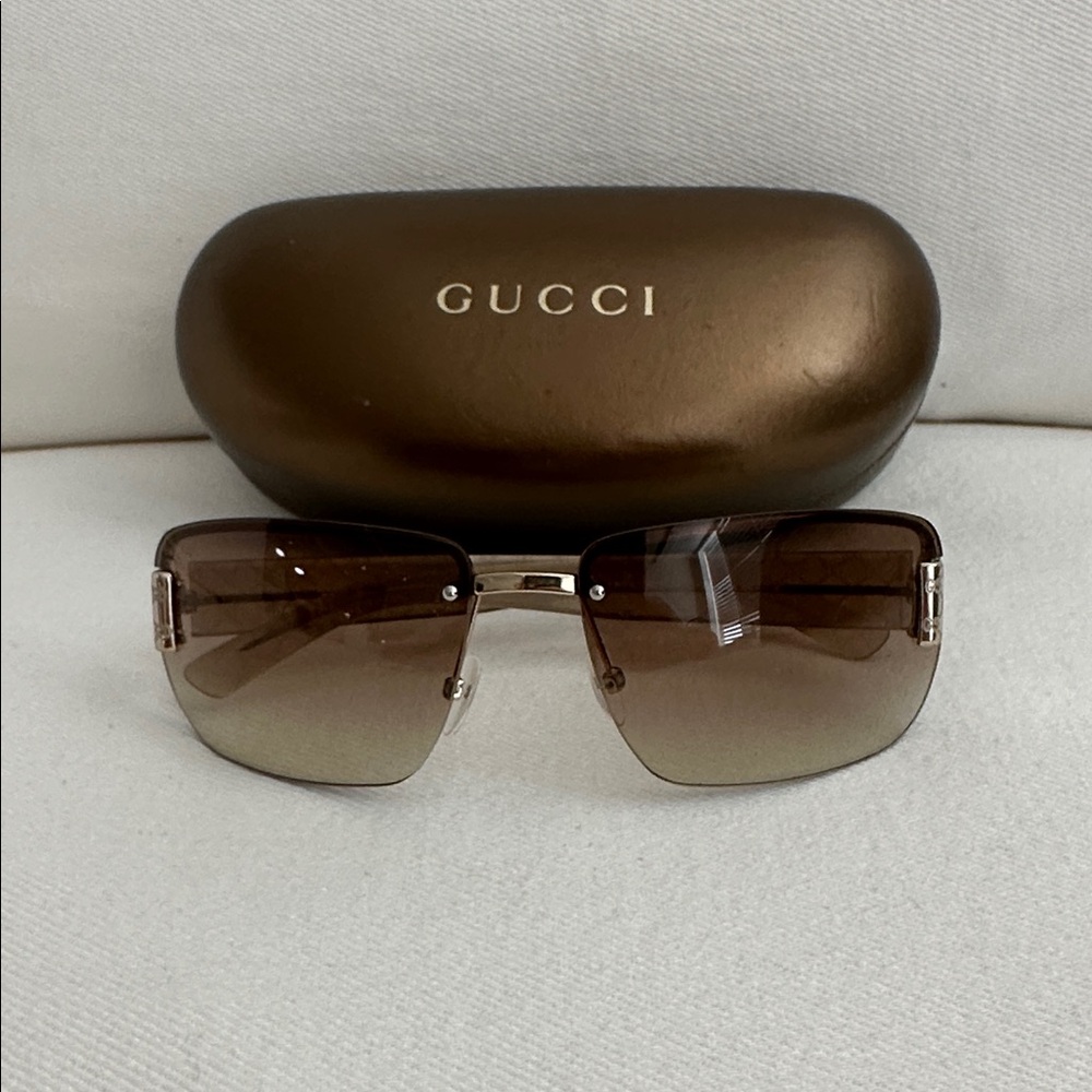 Gucci Vintage Tan Gradient Sunglasses - Picture 4 of 9